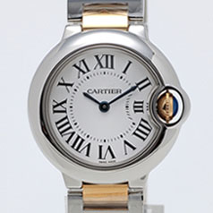Cartier カルティエ バロンブルー28mm K18/SS W2BB0010 時計 の買取実績