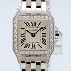 Cartier カルティエ ミニサントス ドゥモアゼル QZ K18/WG WF9005Y8 時計 の買取実績