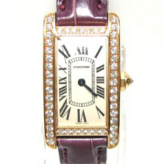 Cartier カルティエ タンク アメリカンSM QZ ダイヤベゼル K18/PG WB707931 時計 の買取実績