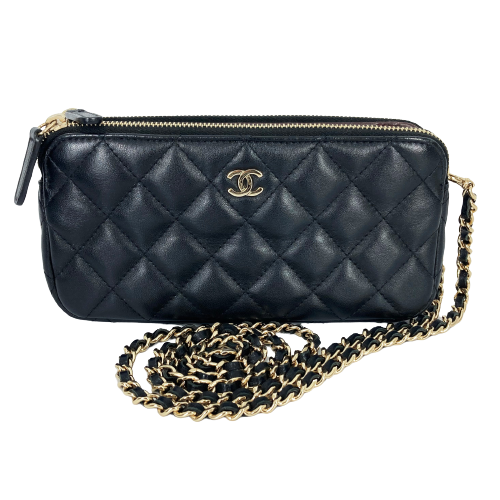 CHANEL シャネル マトラッセWファスナーチェーンウォレット バッグ ラム革 A82527ブラックの買取実績