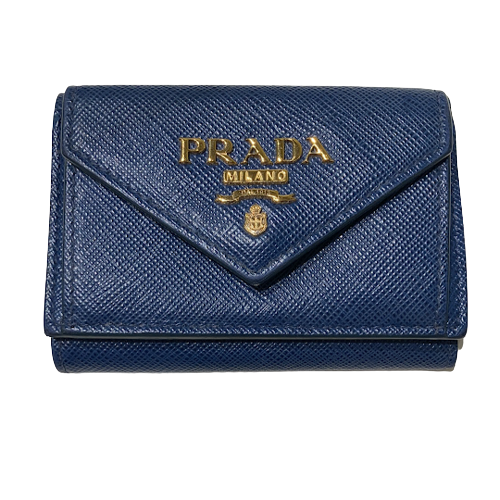 PRADA プラダ コンパクト財布 財布・小物 レザー 1MH021ブルーの買取実績