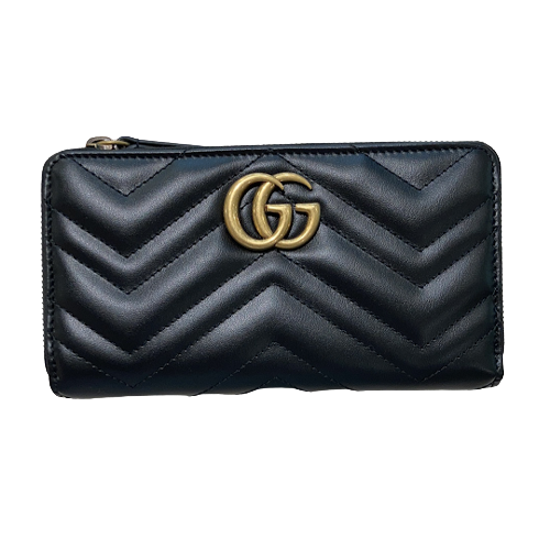 GUCCI グッチ 〔GGマーモント〕 ジップアラウンドウォレット 財布・小物 レザー 443123ブラックの買取実績