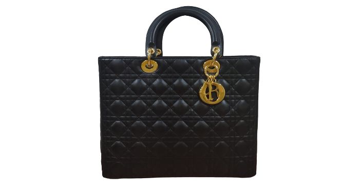 Dior クリスチャン ディオール レディディオールハンドバッグ バッグ ラムスキン ブラックの買取実績