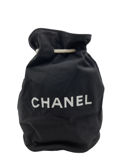 Chanel canvas drawstring discount bag