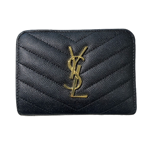 Yves Saint Laurent イヴサンローラン ラウンド財布 財布・小物 レザー ブラックの買取実績