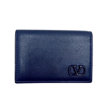 VALENTINO ヴァレンティノ 三つ折り財布 財布・小物 レザー ネイビーの買取実績