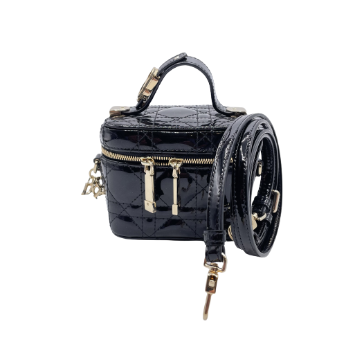 Dior クリスチャン ディオール マイクロバニティ2wayショルダーバッグ バッグ エナメル ブラックの買取実績