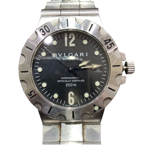 BVLGARI ブルガリ ディアゴノ プロフェッショナル スクーバ 時計 SS SD 38 Sブラックの買取実績