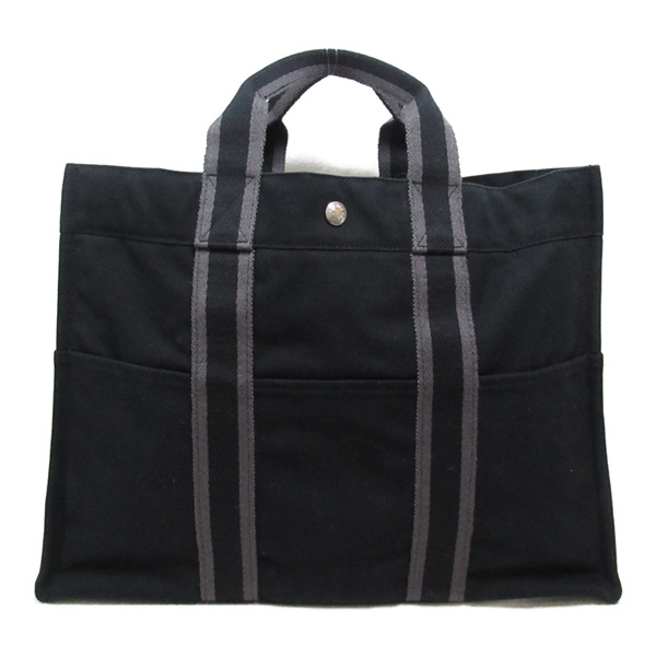 1円～ ◆HERMES エルメス◆ フールトゥ サバスMM グレー×ブラック コットン ショルダーバッグ メッセンジャーバッグ メンズ レディース 1円～ ◇HERMES エルメス◇ フールトゥ サバスMM グレー×ブラック