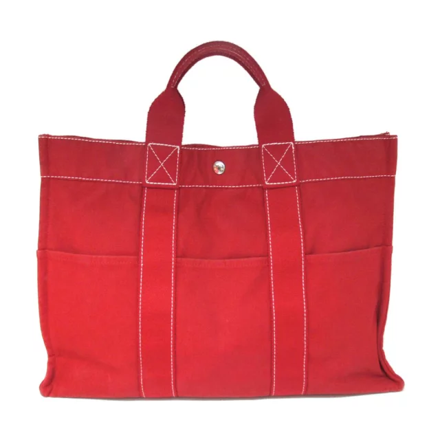 HERMES エルメス フールトゥGM 赤デニム トートバッグ 肩かけ 