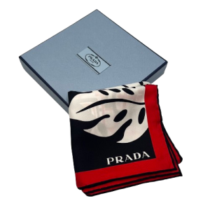 PRADA プラダ スカーフ ファッション・衣類 シルク ブラック/オレンジの買取実績