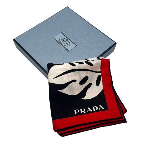 PRADA プラダ スカーフ ファッション・衣類 シルク ブラック/オレンジの買取実績