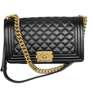 CHANEL シャネル ボーイシャネル チェーンショルダー バッグ ボーイシャネル ラムスキン ブラックの買取実績