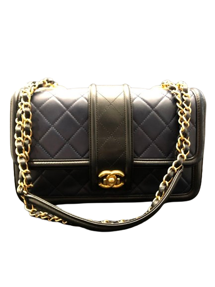 CHANEL シャネル マトラッセ チェーンショルダー バッグ ラムスキン A90670ネイビー×ブラックの買取実績