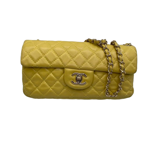 CHANEL シャネル チェーンショルダー バッグ ラムスキン イエローの買取実績