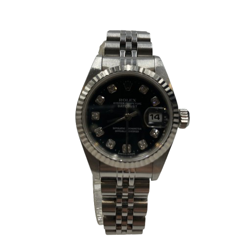 ROLEX ロレックス デイトジャスト　10pダイヤ 時計 69174ブラックの買取実績