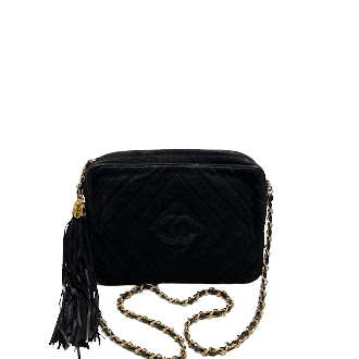 CHANEL シャネル ﾌﾘﾝｼﾞ ﾁｪｰﾝｼｮﾙﾀﾞｰ バッグ ｽｴｰﾄﾞ ﾌﾞﾗｯｸの買取実績