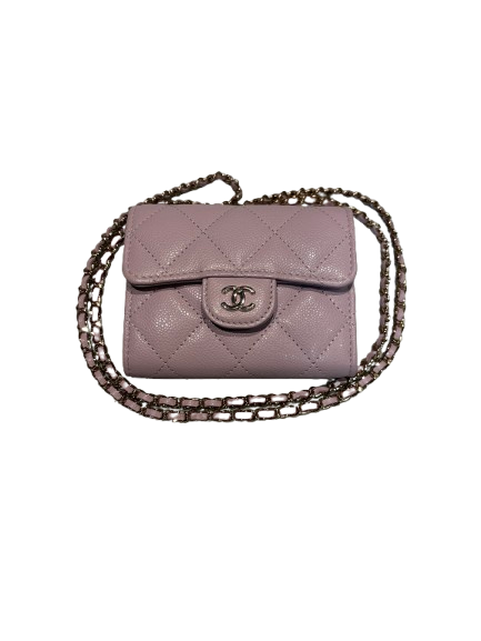 CHANEL シャネル ﾌﾗｯﾌﾟ ﾐﾆ ﾁｪｰﾝｳｫﾚｯﾄ バッグ ｸﾞﾚｲﾝﾄﾞｶｰﾌｽｷﾝ AP2727･Y33352ﾋﾟﾝｸ系の買取実績