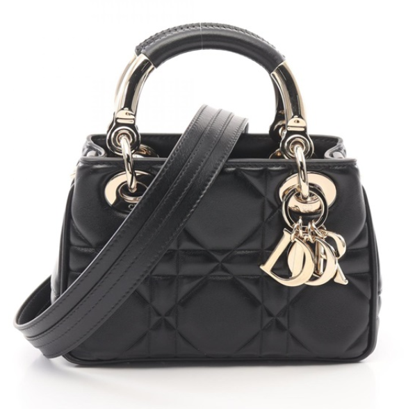 Dior(ディオール)のミニサイズ黒レザーハンドバッグ