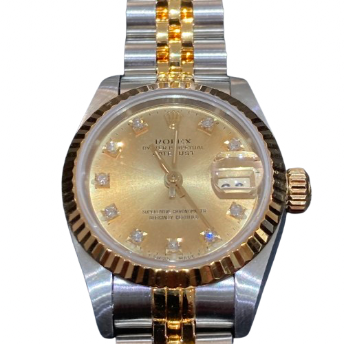 ROLEX ロレックス デイトジャスト10PダイヤN番 時計 k18/SS 69173GCH/QPの買取実績