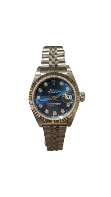 ROLEX ロレックス デイトジャスト10P ダイヤT番 時計 SS×YG 69174Gブルーの買取実績