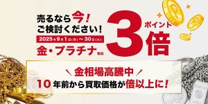 【2025年9月】金・プラチナポイント3倍プレゼントキャンペーン