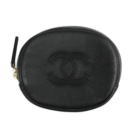 CHANEL シャネル ラウンドコインケース 財布・小物 レザー ブラックの買取実績