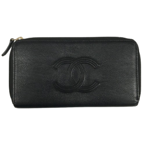 CHANEL シャネル ラウンド長財布 財布・小物 レザー ブラックの買取実績