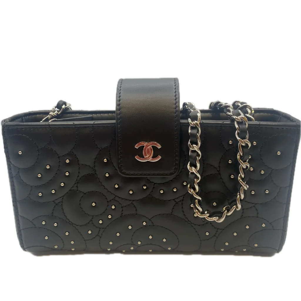 CHANEL シャネル カメリアチェーンショルダー バッグ カメリア ラム ブラックの買取実績