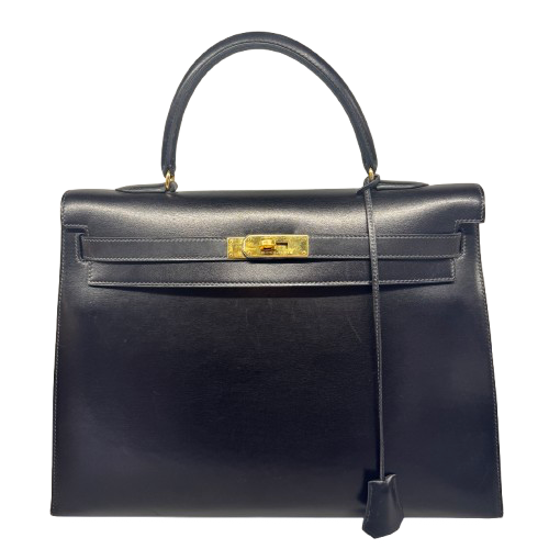 HERMES エルメス ケリー35 バッグ ボックスカーフ ブラックの買取実績