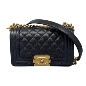 CHANEL シャネル ミニボーイシャネル バッグ ボーイシャネル キャビアスキン A67085ブラックの買取実績