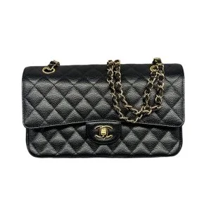 CHANEL シャネル マットラッセ Wフラップ ショルダーバッグ バッグ キャビアスキン A01112ブラックの買取実績