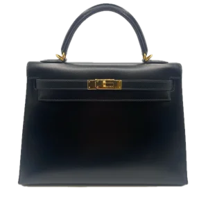 HERMES エルメス ケリー32 バッグ ボックスカーフ ブラックの買取実績