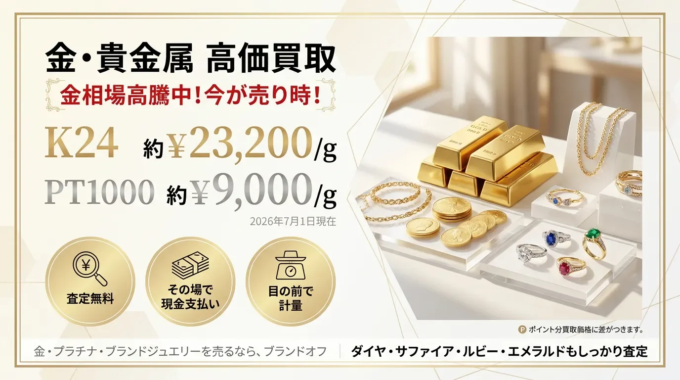 金・プラチナ・ジュエリー高価買取