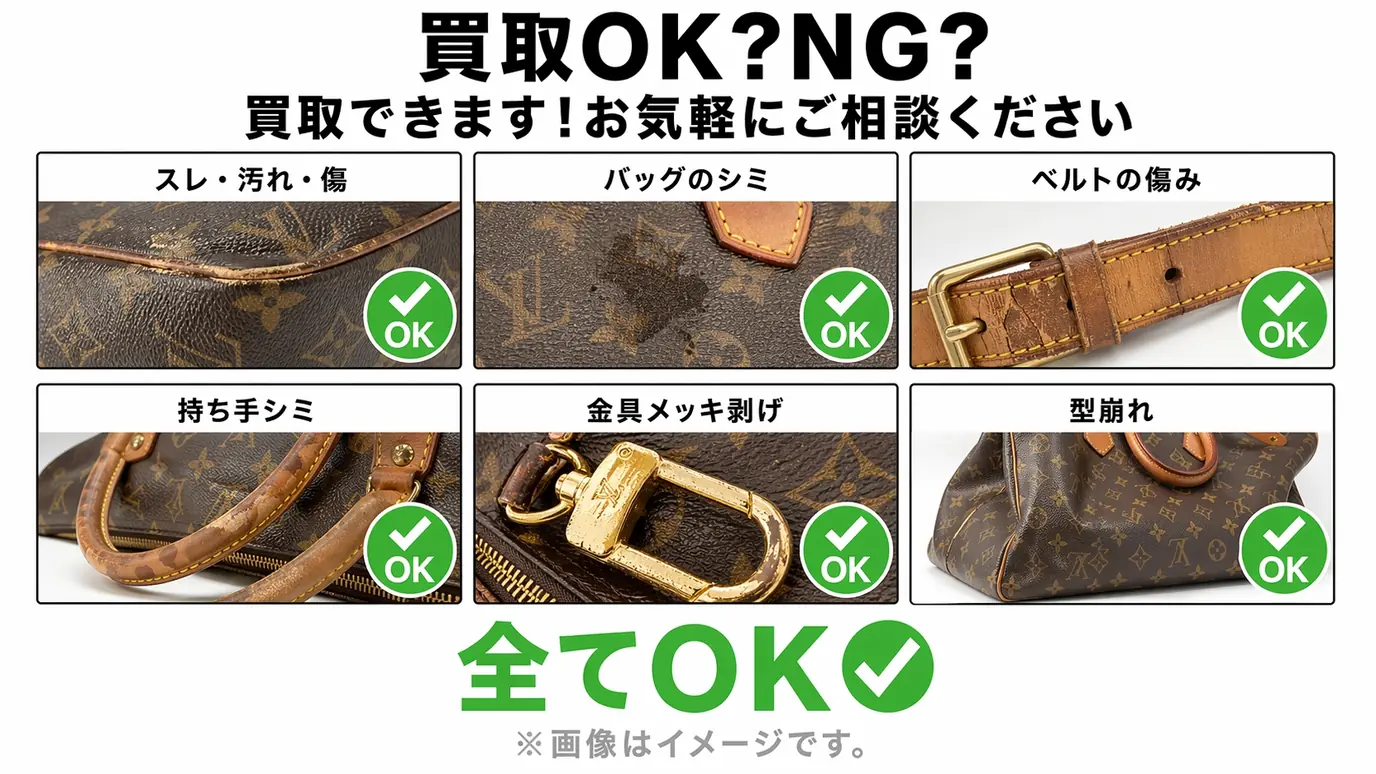 買取OK？NG？スレ・汚れ・シミ・型崩れ 全てOK！買取できます