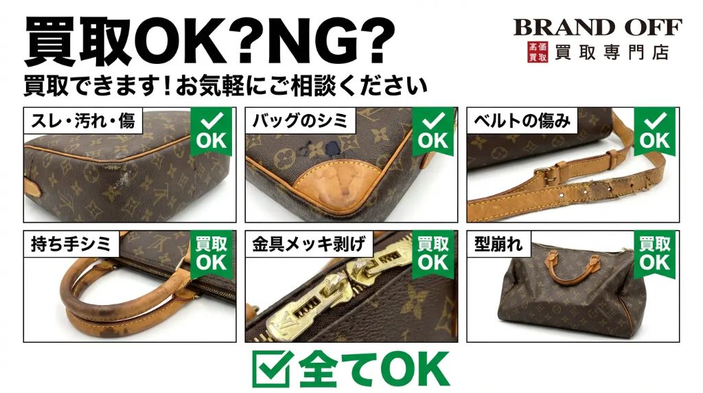 買取OK？NG？スレ・汚れ・シミ・型崩れ 全てOK！買取できます